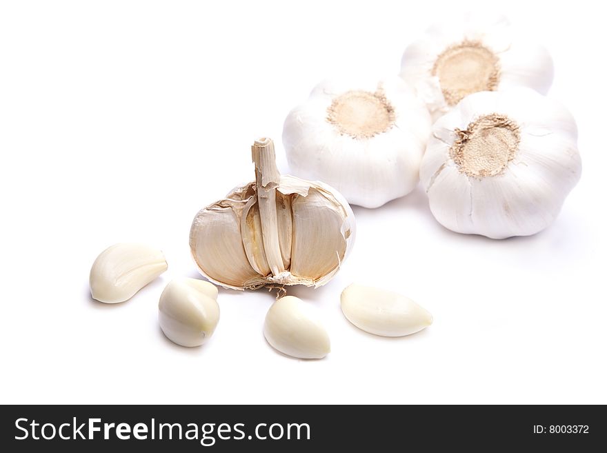 Garlic On White Background