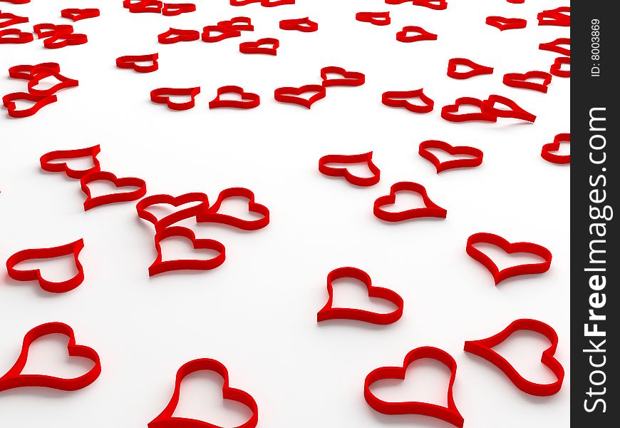 3d rendering - Many heart for valentine's day. 3d rendering - Many heart for valentine's day