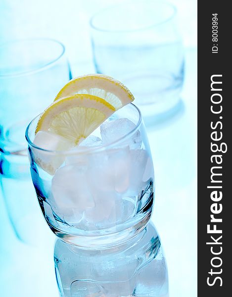 Glass of water with lemon