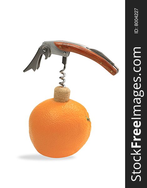 Orange opening with corkscrew