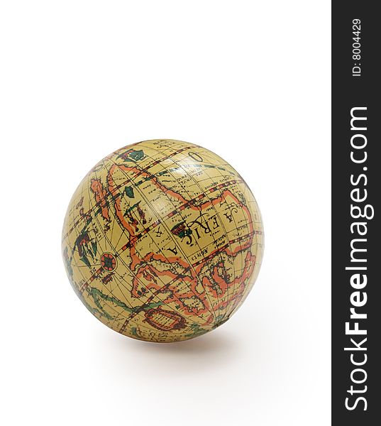 Nice color vintage globe isolated on white background. Nice color vintage globe isolated on white background