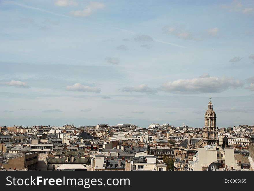 Unusual view over paris