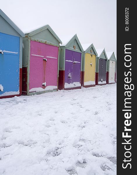 Snowy scene on seafront at Brighton & Hove. Snowy scene on seafront at Brighton & Hove