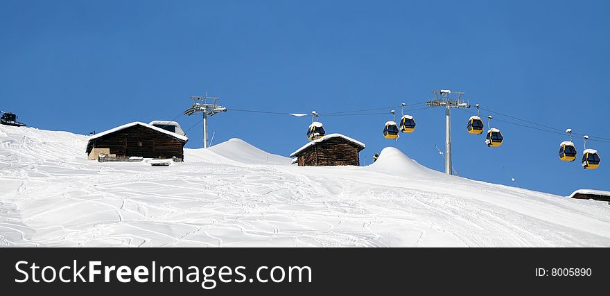 Cableway in high altitude,livigno