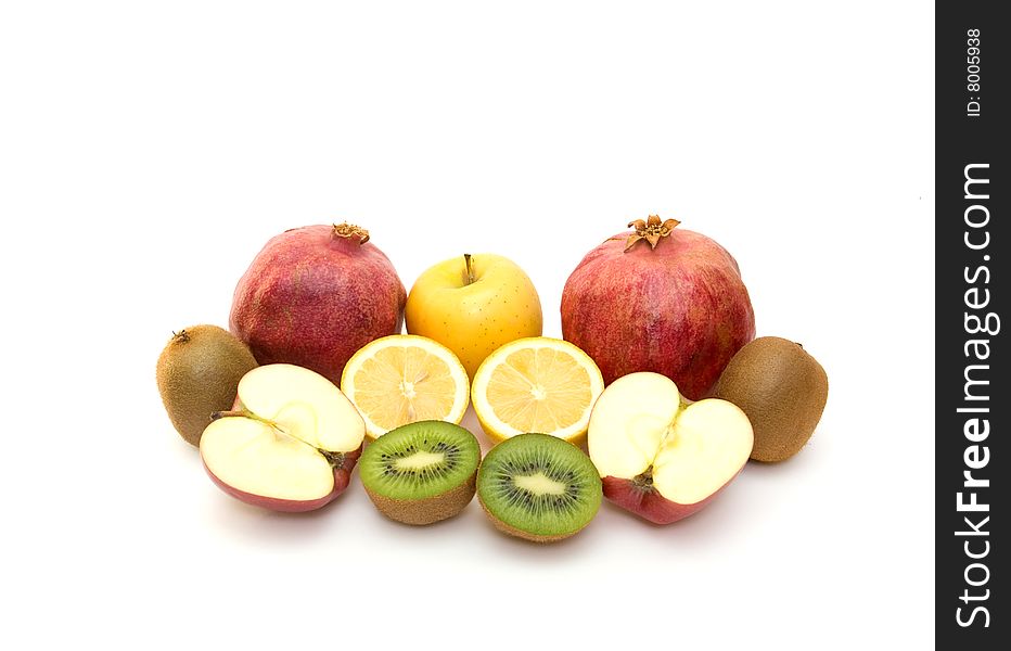 Fresh fruits isolated on white background. Fresh fruits isolated on white background