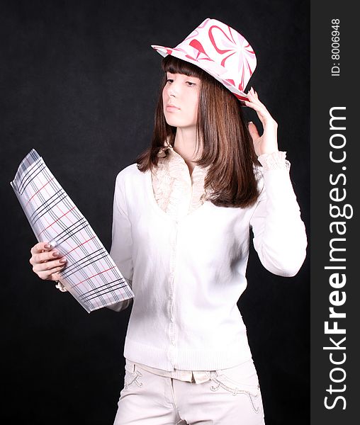 Girl holding a folder in her hands. Girl holding a folder in her hands