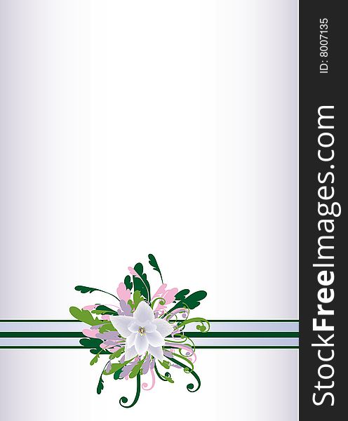 White flowers bouquet on white background; vector