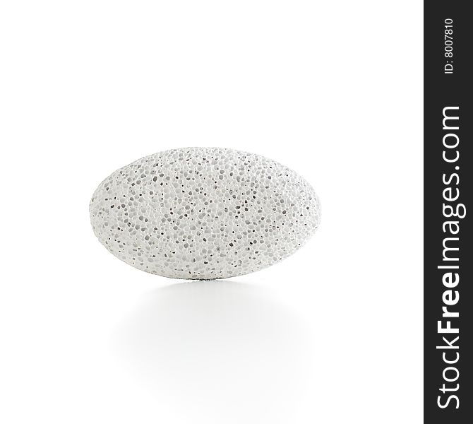 Pumice stones against a white background, sleight reflection. Pumice stones against a white background, sleight reflection.