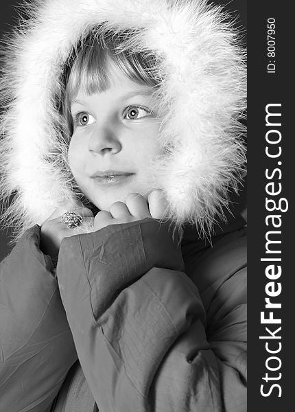 Girl portrait  on  winter   vacation. Girl portrait  on  winter   vacation