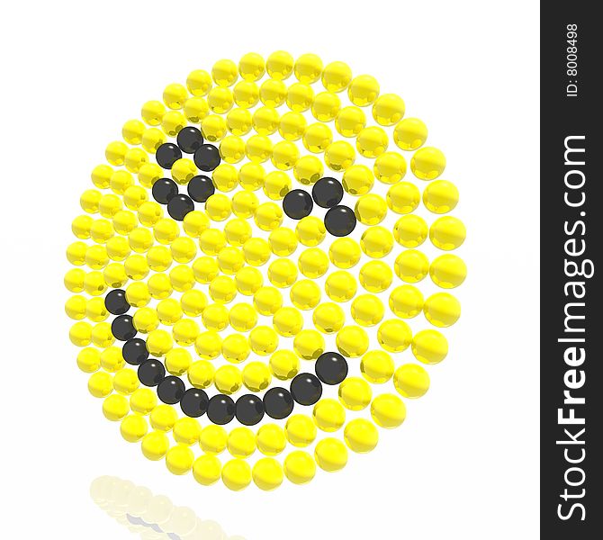 Winking smilie from yellow spheres