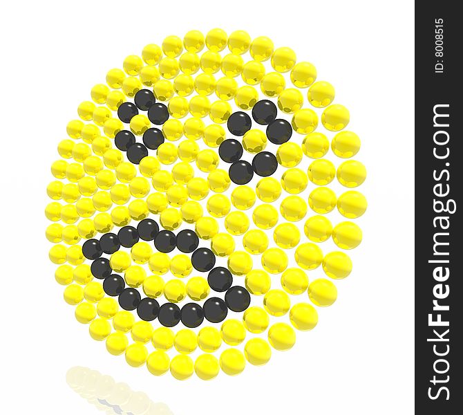 The surprised smilie from yellow spheres