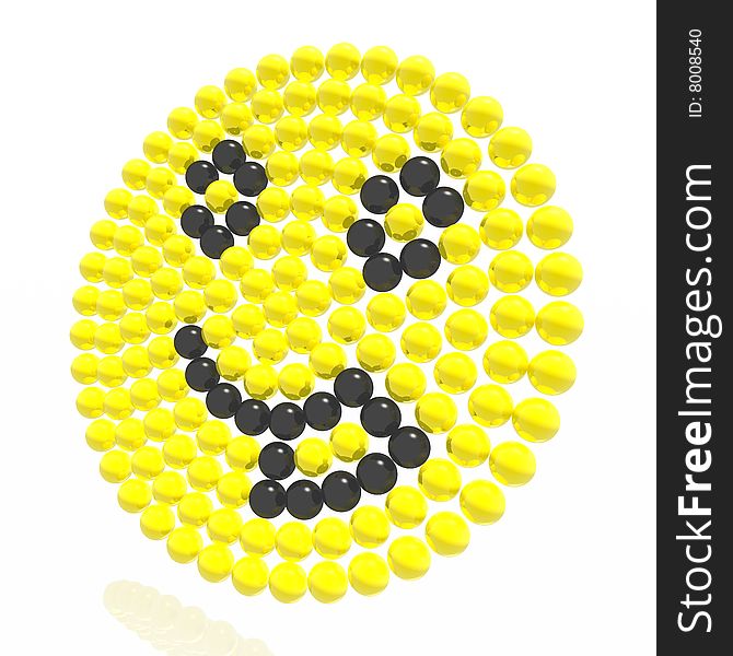 Smilie showing language from yellow spheres
