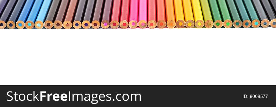 Color Pencils In A Row