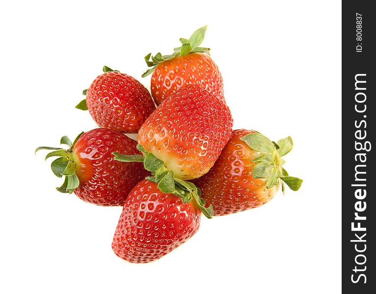 Fresh Strawberries on white ground