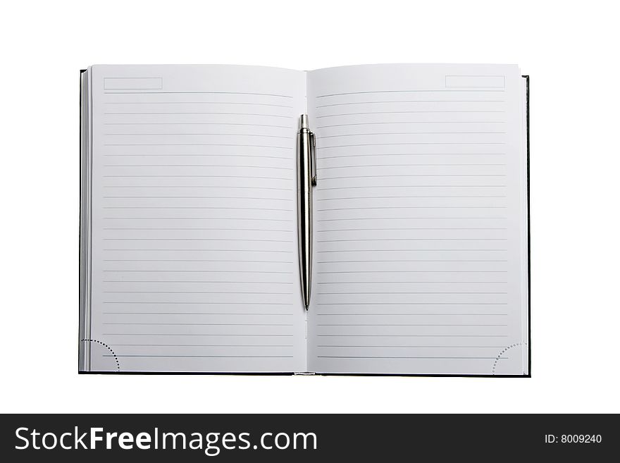 Diary planer isolated on white background