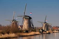 Beautiful Windmill Landscape At Kinderdijk Stock Photography Beautiful Windmill Landscape At Kinderdijk Stock Photography