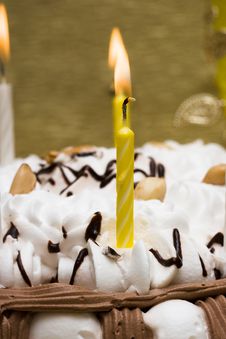 Cake And Candles Stock Photography