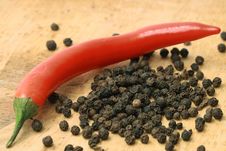 Red And Black Pepper Royalty Free Stock Photography