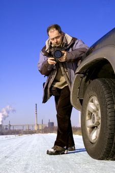 Outdoor Photo Session In Winter Stock Image
