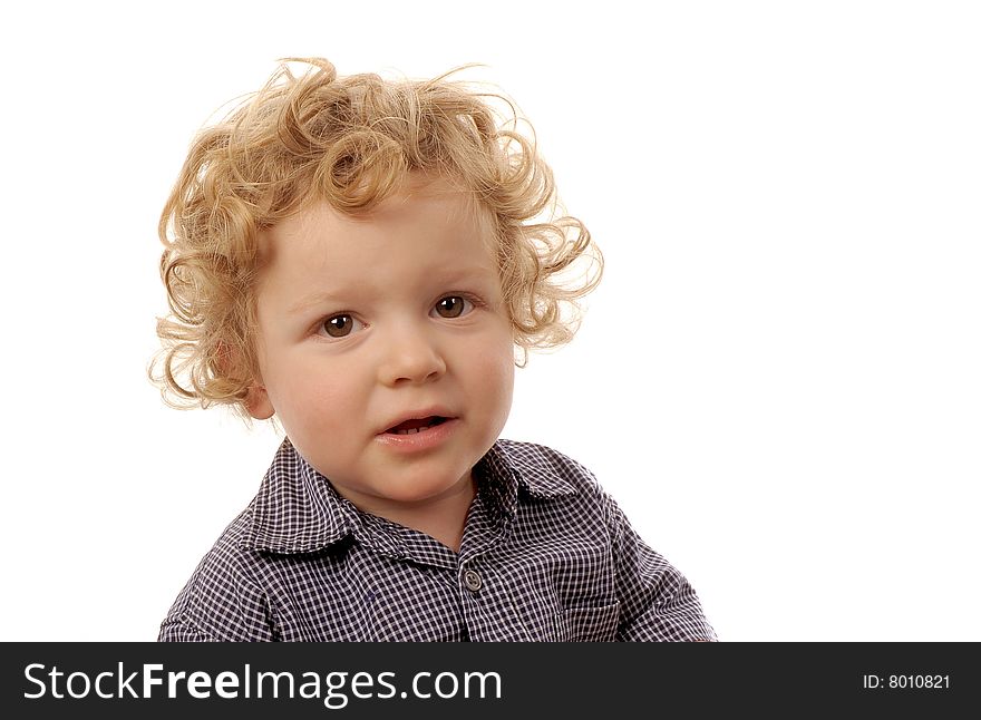 Very Cute Image of a Little Boy Isolated