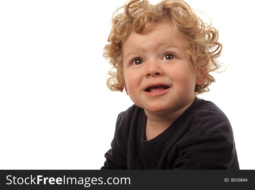 Very Cute Image of a Little Boy Isolated