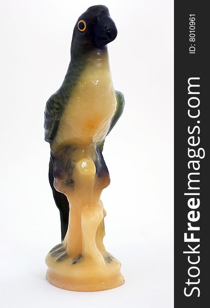 Hand painted candle in the shape of a parrot. Hand painted candle in the shape of a parrot.