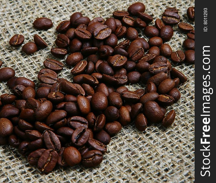 Brazil coffee beans macro closeup