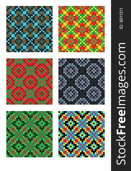Set of multicoloured seamless structures. Set of multicoloured seamless structures