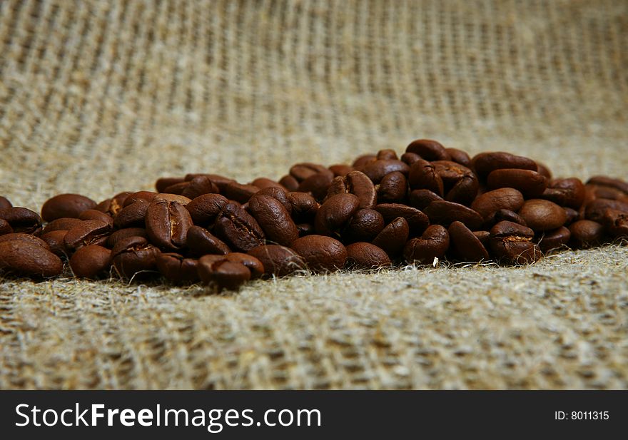 Brazil coffee beans macro closeup