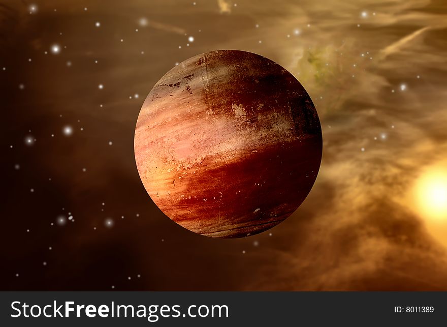 An alien planet in the space