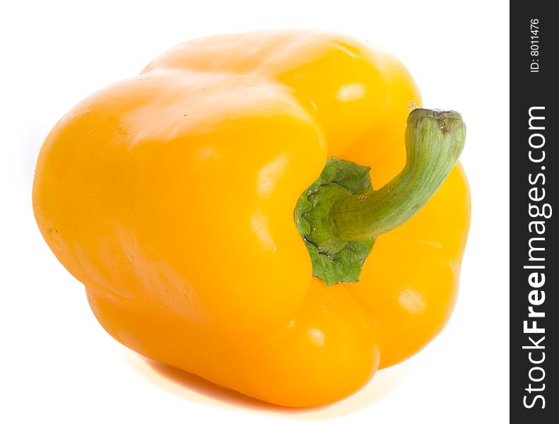 Close-up yellow pepper, isolated on white