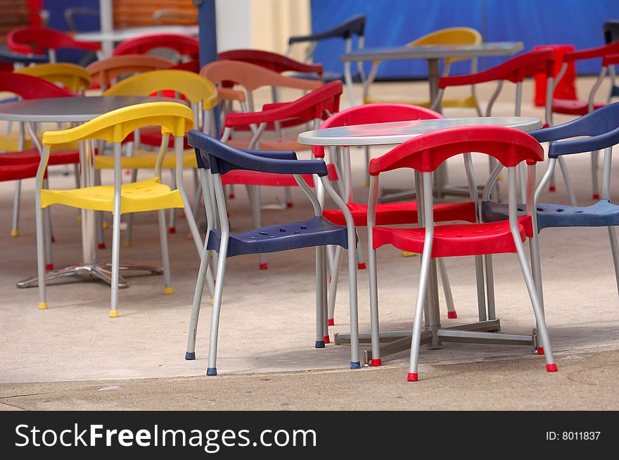Bright Colorful Outdoor Cafe Chairs