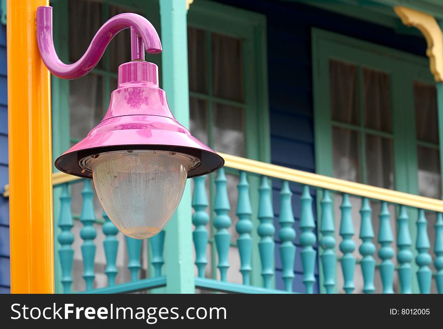 Bright Colorful outdoor street lantern. Bright Colorful outdoor street lantern