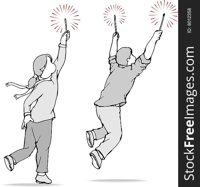 Vector illustration of children in celebration. Vector illustration of children in celebration