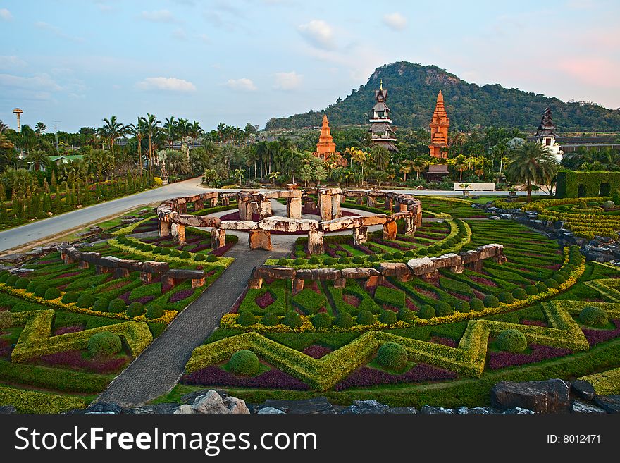 Nong Nuch garden in Pattaya. Nong Nuch garden in Pattaya
