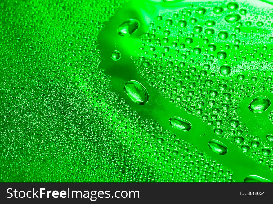 Green water drop for background