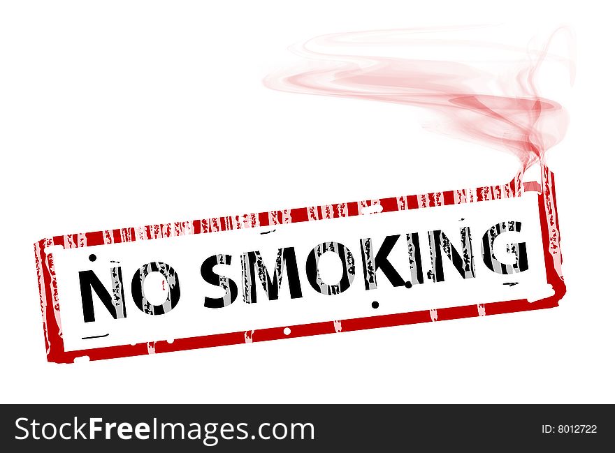 Conceptual cigarette with the text no smoking. Abstract illustration. Conceptual cigarette with the text no smoking. Abstract illustration