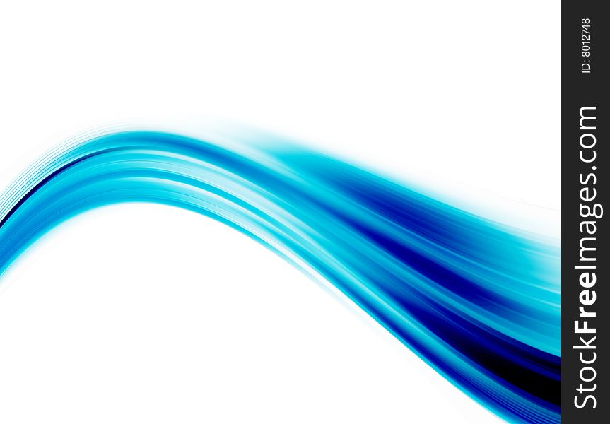 Blue dynamic wave on white background. Abstract illustration. Blue dynamic wave on white background. Abstract illustration