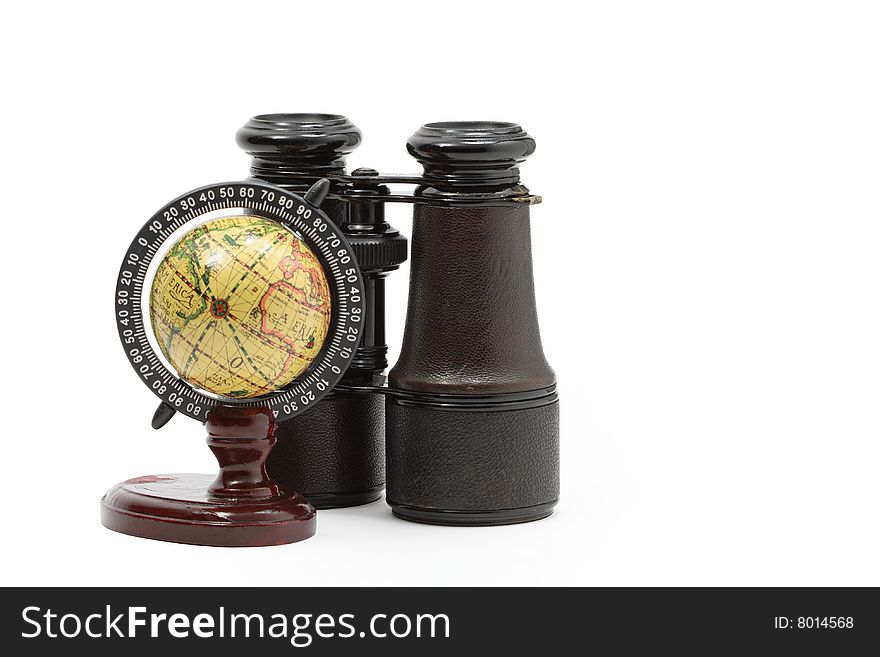 Vintage Globe And Binoculars