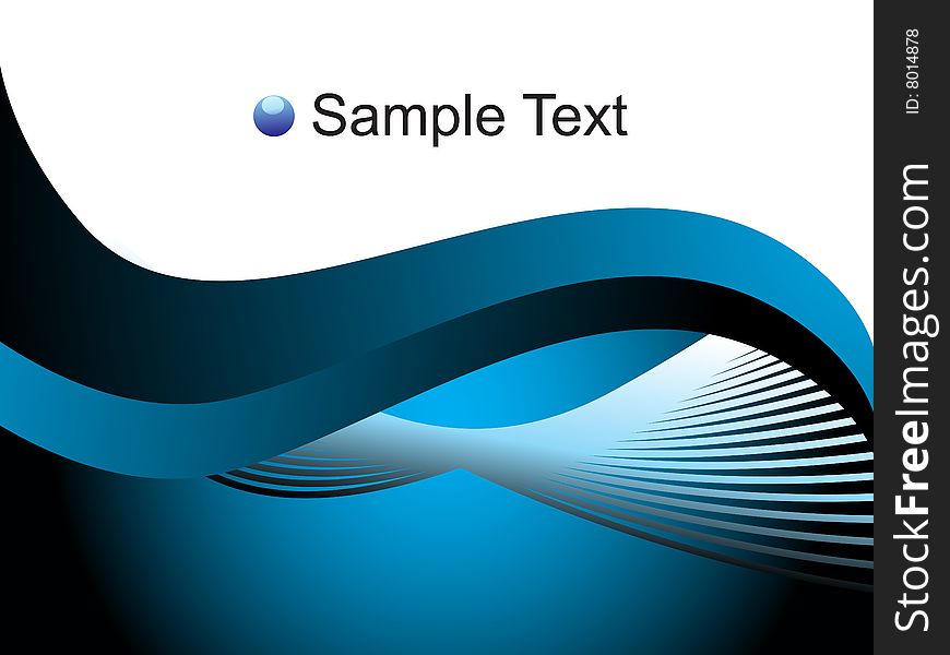 Blue Wave With Place For Text