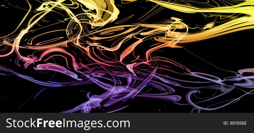 Color smoke on black background