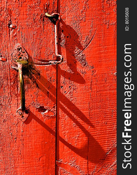 Old door in the Ukrainian village house