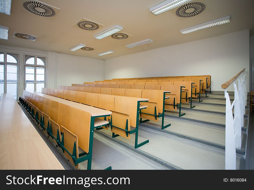 Empty high school or university classroom. Empty high school or university classroom
