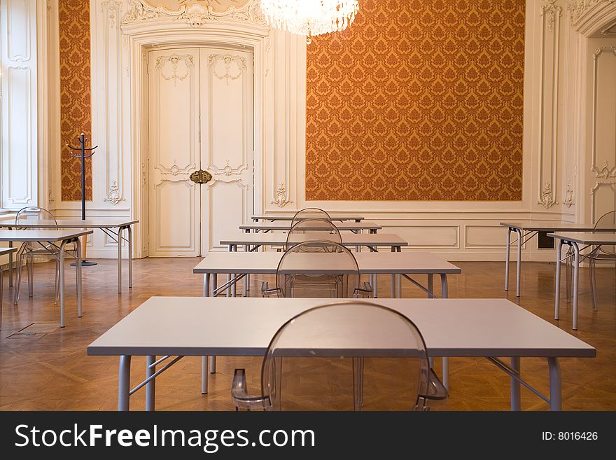 Empty Classroom In The Castle