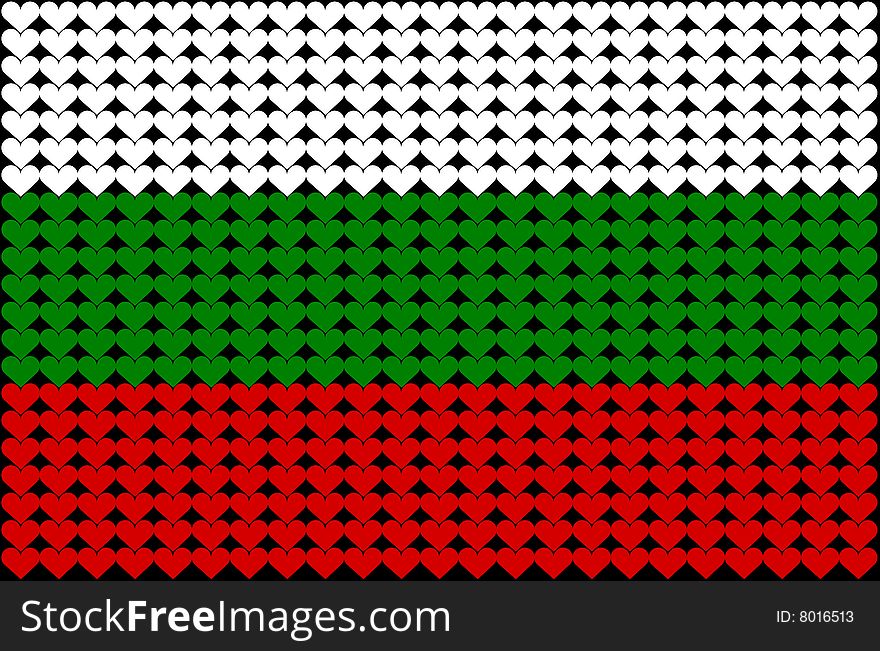 Bulgaria Heart Flag