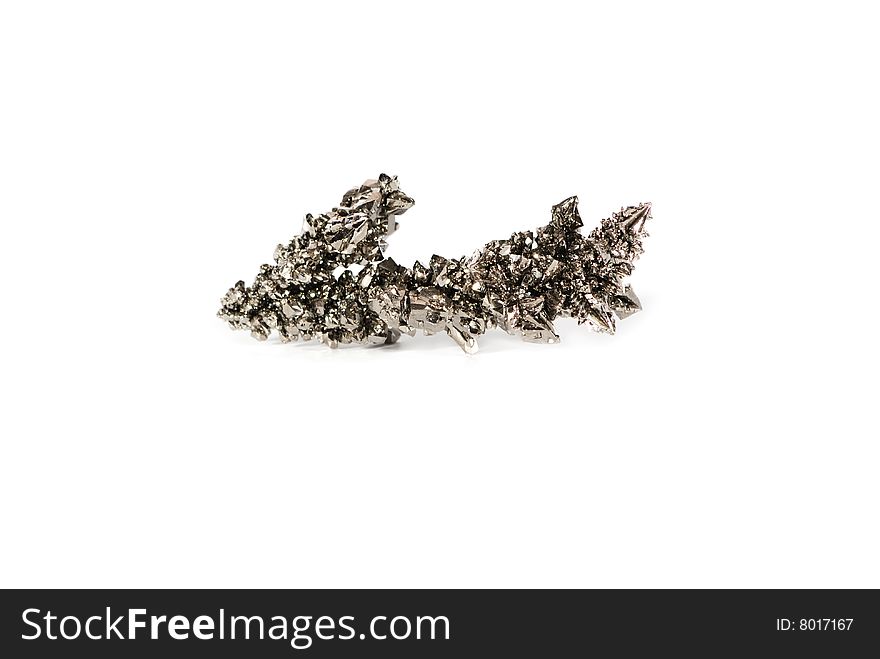 Piece of stannum metal isolated on white. Piece of stannum metal isolated on white