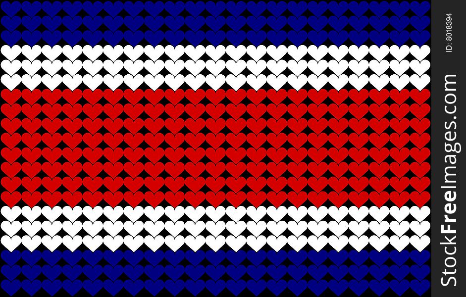 Costa Rica Heart Flag