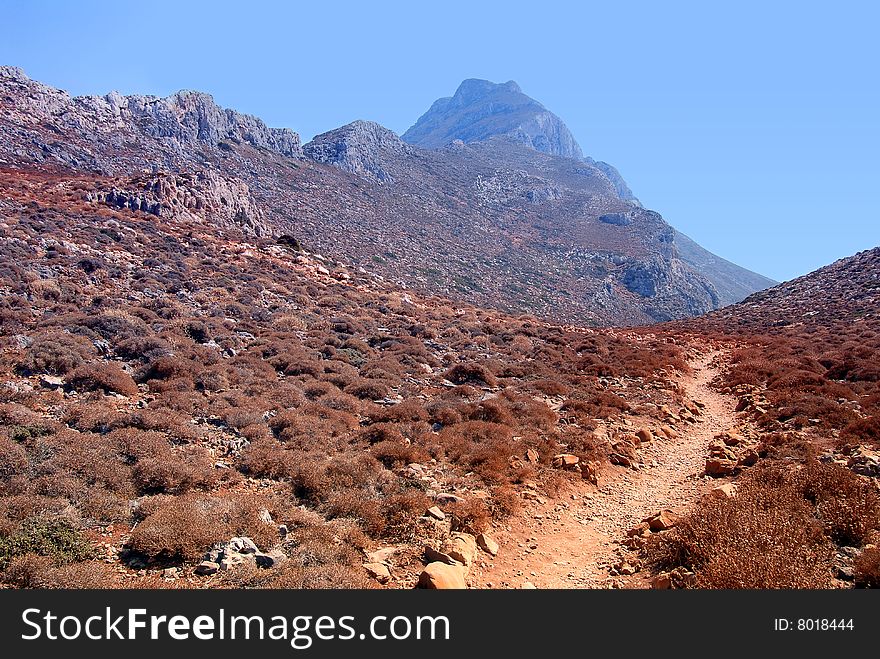 Mountains on the Crete island