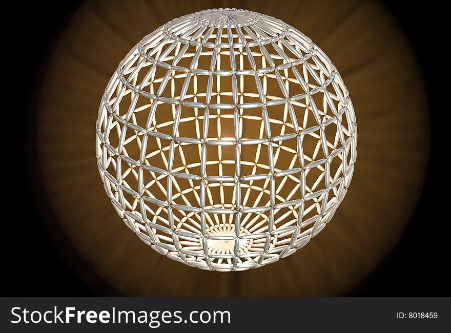 In drawing the sphere against a dark background is represented.