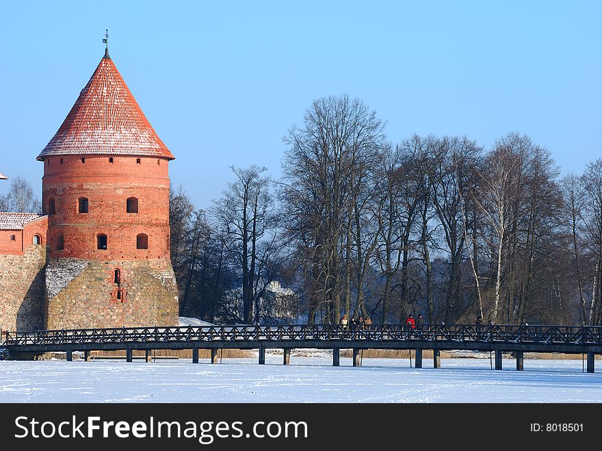 Medieval Castle In The Middle Of Frozen Lake